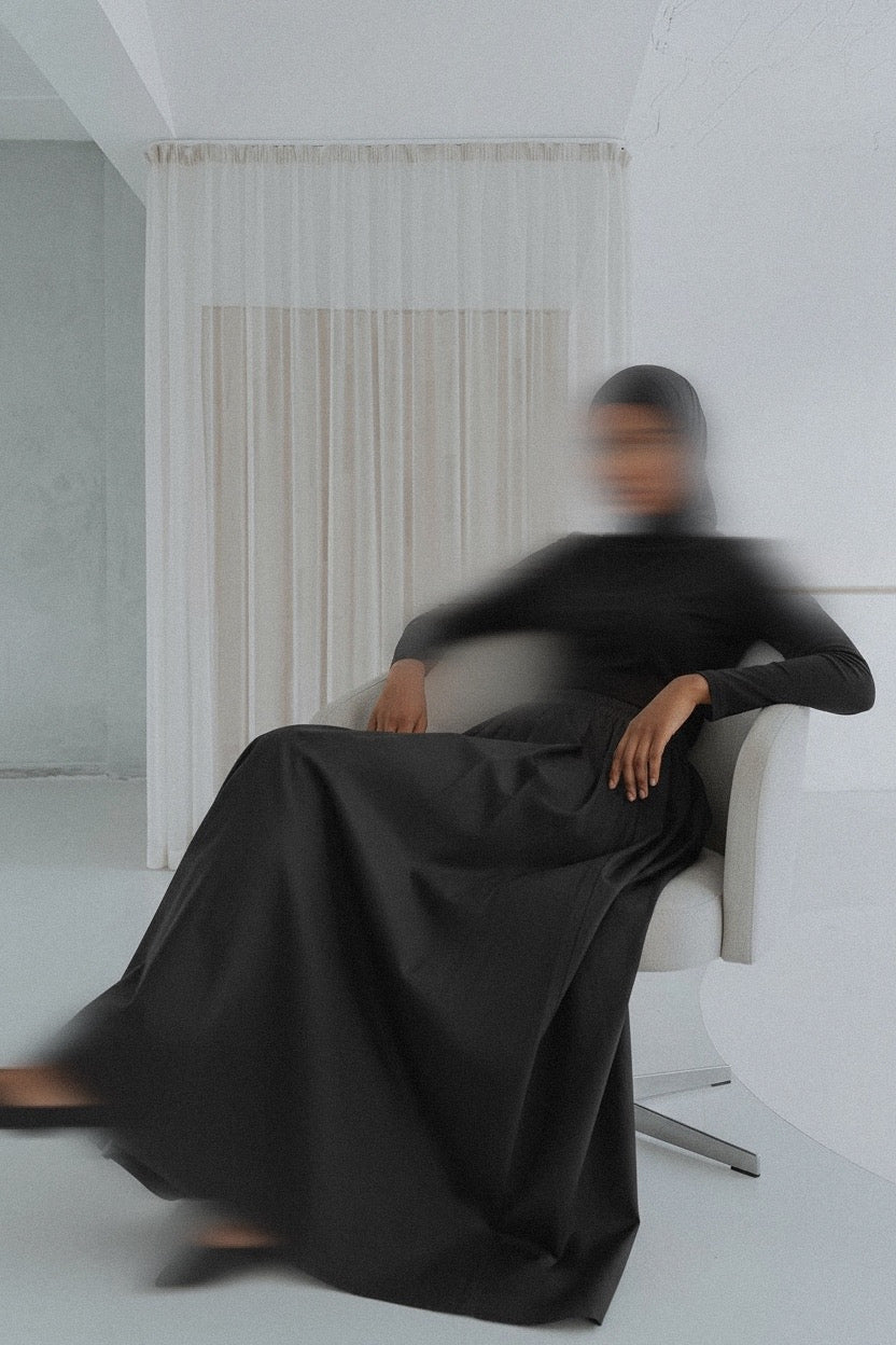 JUPE TRAPÈZE — DOUBLÉE PREMIUM NOIRE