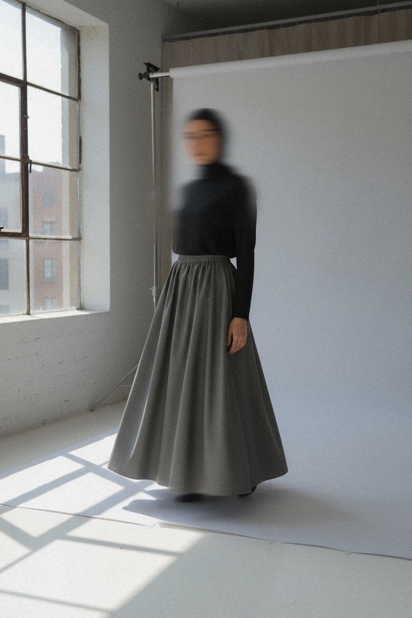 JUPE TRAPÈZE — DOUBLÉE PREMIUM ANTHRACITE