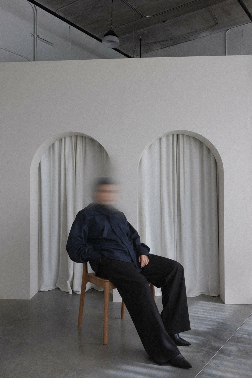 CHEMISE CRAVATE OVERSIZE BLEU MARINE — ÉDITION WORKWEAR