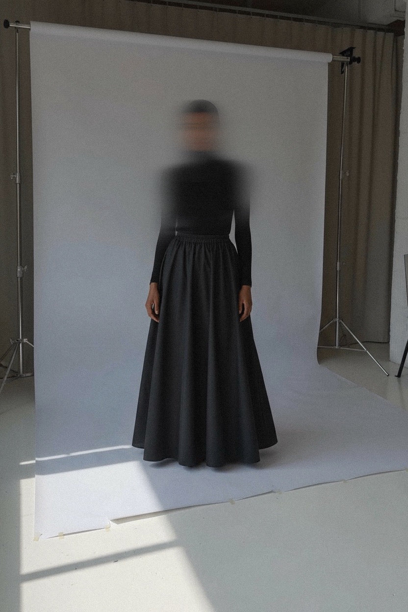 JUPE TRAPÈZE — DOUBLÉE PREMIUM NOIRE