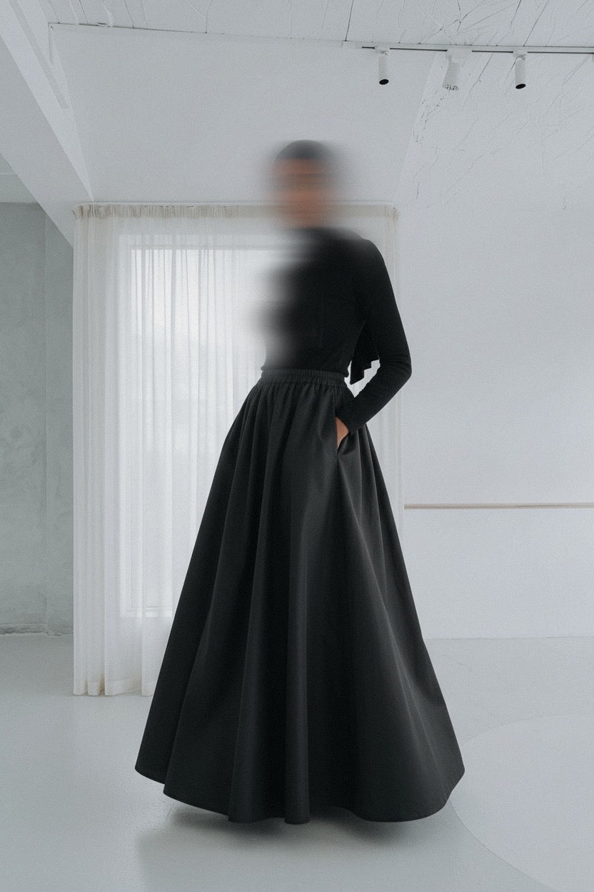 JUPE TRAPÈZE — DOUBLÉE PREMIUM NOIRE