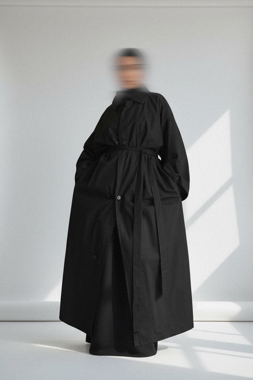 TRENCH LIGNE — COTTON PREMIUM NOIR