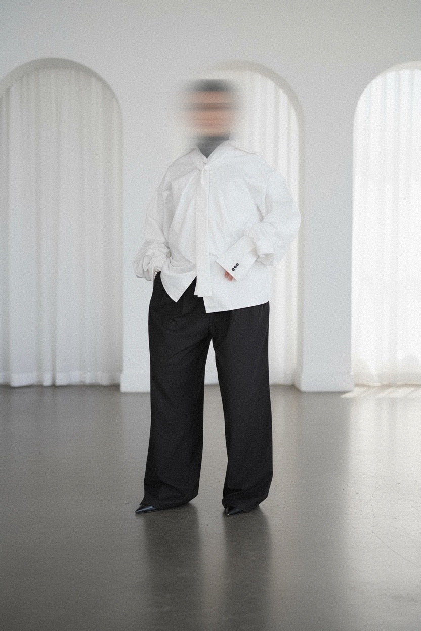 CHEMISE CRAVATE OVERSIZE BLANCHE — ÉDITION WORKWEAR