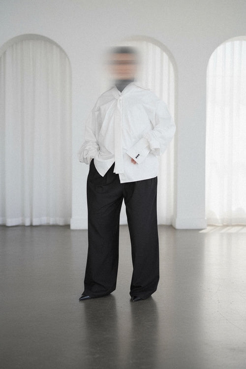 CHEMISE CRAVATE OVERSIZE BLANCHE — ÉDITION WORKWEAR