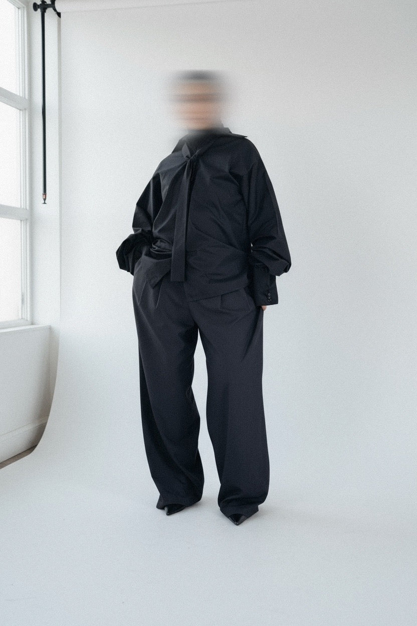CHEMISE CRAVATE OVERSIZE NOIRE — ÉDITION WORKWEAR