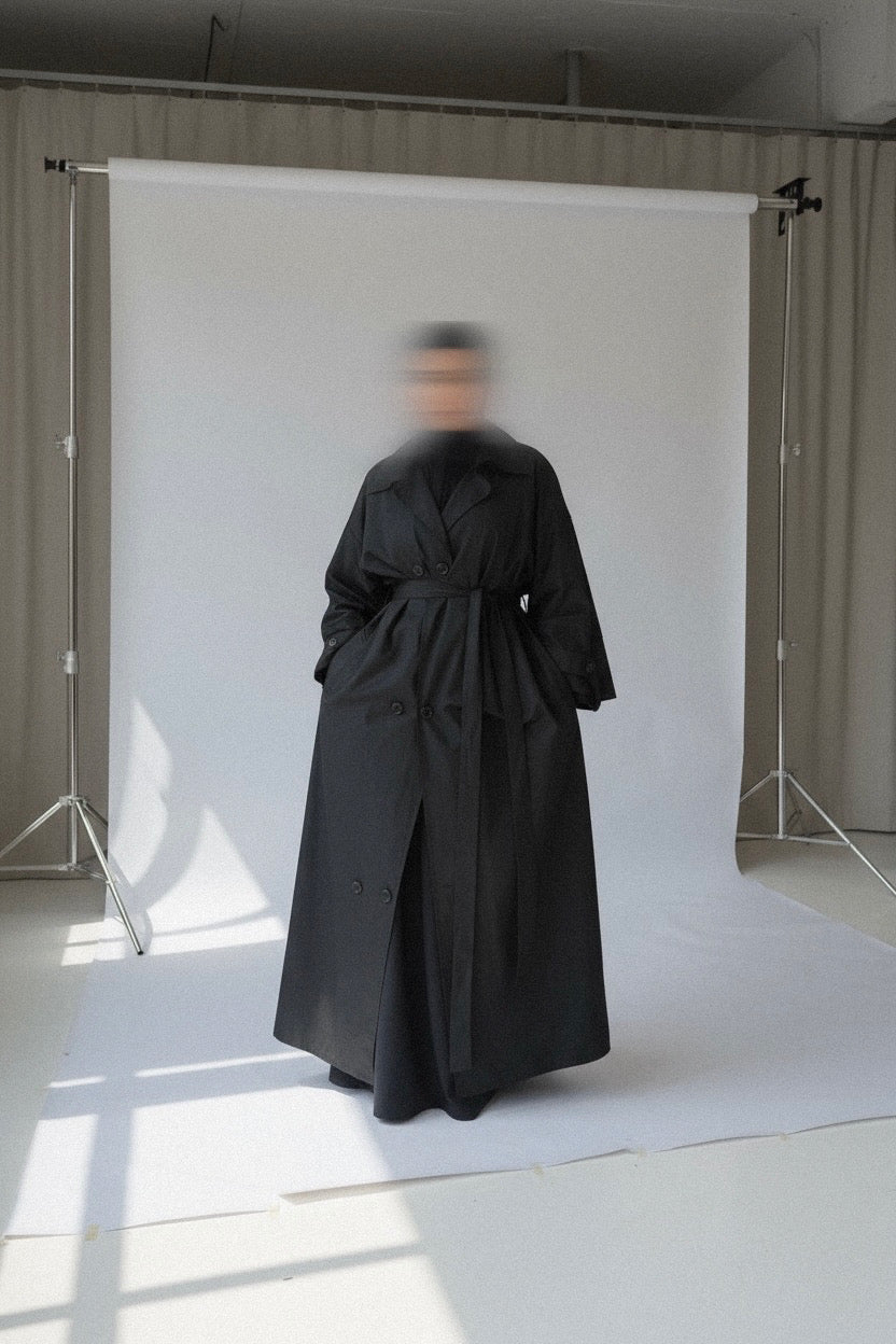 TRENCH LIGNE — COTTON PREMIUM NOIR