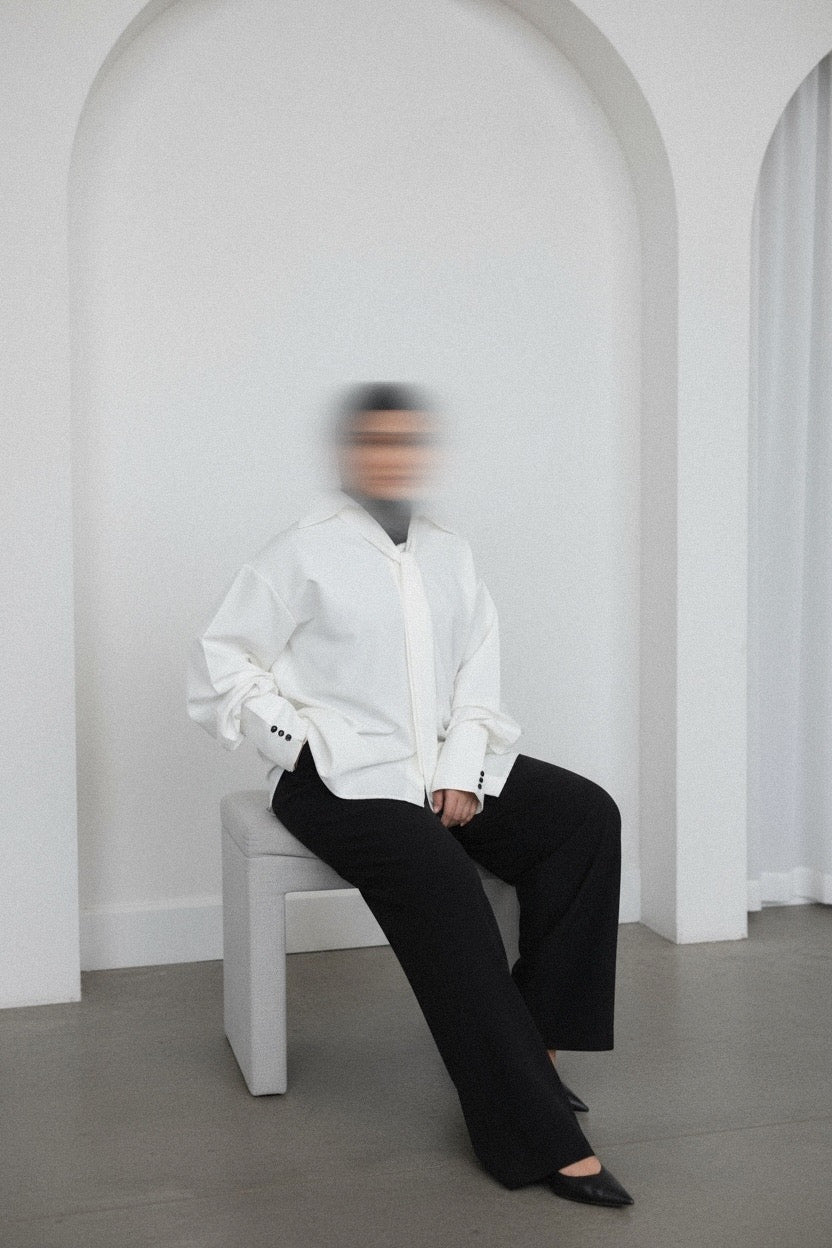 CHEMISE CRAVATE OVERSIZE BLANCHE — ÉDITION WORKWEAR