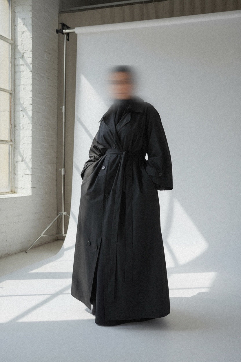 TRENCH LIGNE — COTTON PREMIUM NOIR